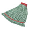 Web Foot Shrinkless Looped-end Wet Mop Head, Cotton/synthetic, Large, Green, 5" Red Headband