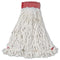 Web Foot Wet Mop Head, Shrinkless, Cotton/synthetic, White, Large, 6/carton