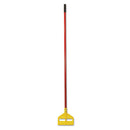 Invader Fiberglass Side-gate Wet-mop Handle, 60", Red/yellow