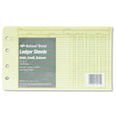 Four-ring Binder Refill Sheets, 5 X 8.5, Green, 100/pack