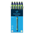 Xpress Fineliner Porous Point Pen, Stick, Medium 0.8 Mm, Blue Ink, Blue/green Barrel, 10/box