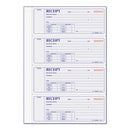 Receipt Book, Two-part Carbonless, 7 X 2.75, 4 Forms/sheet, 400 Forms Total