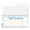 Gift Certificates With Envelopes, 8.5 X 3.67, Blue/gold With Blue Border, 25/pack