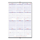 Yearly Wall Calendar, 24 X 36, White/blue Sheets, 12-month (jan To Dec): 2024