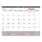 Monthly Desk Pad Calendar, 22 X 17, White/burgundy Sheets, Black Binding, Clear Corners, 12-month (jan To Dec): 2024