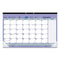 Monthly Desk Pad Calendar, 17.75 X 10.88, White/blue/green Sheets, Black Binding, Clear Corners, 12-month (jan To Dec): 2024