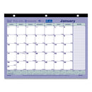 Monthly Desk Pad Calendar, 11 X 8.5, White/blue/green Sheets, Black Binding, 12-month (jan To Dec): 2024