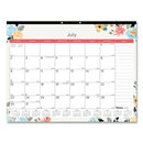 Spring Monthly Academic Desk Pad Calendar, Colorful Blossom Artwork, 22 X 17, Black Binding, 18-month (july-dec): 2023-2024