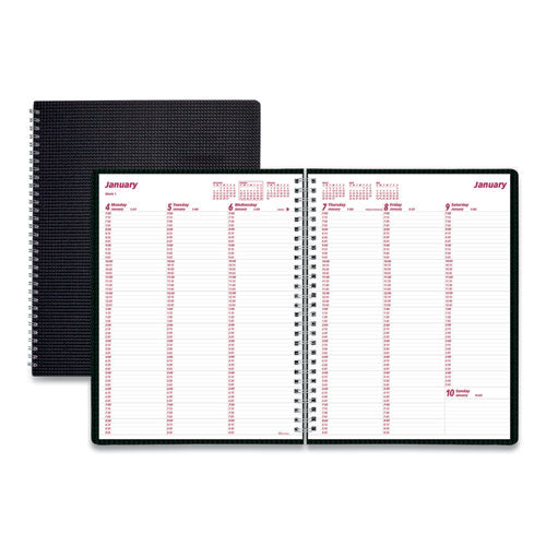 Duraflex Weekly Planner, 11 X 8.5, Black Cover, 12-month (jan To Dec): 2024