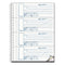 Spiralbound Unnumbered Money Receipt Book, Three-part Carbonless, 7 X 2.75, 4 Forms/sheet, 120 Forms Total