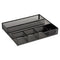 Metal Mesh Deep Desk Drawer Organizer, Six Compartments, 15.25 X 11.88 X 2.5, Black