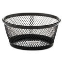 Mesh Jumbo Nestable Paper Clip Dish, Wire Mesh, 4.3" Diameter X 2"h,  Black