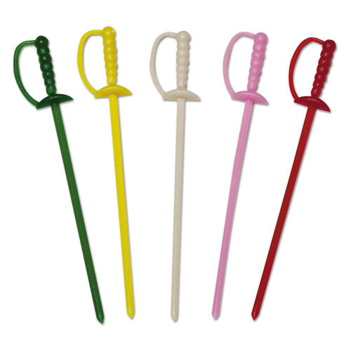 Sword Picks, 3.25", Assorted Colors, 10,000/carton