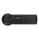 Pull-up Power Module, 4 Outlets, 2 Usb Ports, 8 Ft Cord, Black