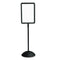 Writeway Double-sided Magnetic Dry Erase Standing Message Sign, Rectangle, 65" Tall Black Stand, 14.25 X 22.25 White Face