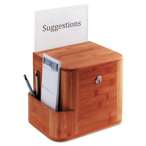 Bamboo Suggestion Boxes, 10 X 8 X 14, Cherry