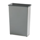 Square And Rectangular Wastebasket, 88 Qt, Steel, Charcoal