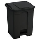 Large Capacity Plastic Step-on Receptacle, 23 Gal, Plastic, Black