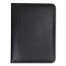 Contrast Stitch Leather Padfolio, 8 1/2 X 11, Leather, Black