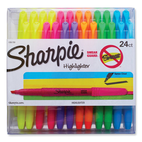 Pocket Style Highlighters, Assorted Ink Colors, Chisel Tip, Assorted Barrel Colors, 24/pack