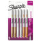 Metallic Fine Point Permanent Markers, Fine Bullet Tip, Gold-silver-bronze, 6/pack