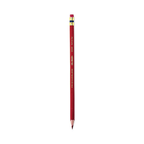 Col-erase Pencil With Eraser, 0.7 Mm, 2b (#1), Carmine Red Lead, Carmine Red Barrel, Dozen