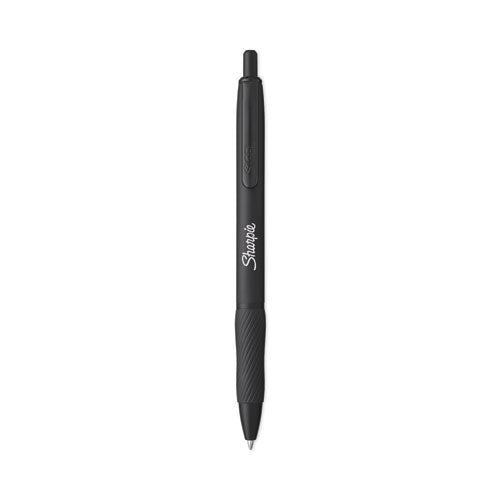 S-gel Premium Metal Barrel Gel Pen, Retractable, Medium 0.7 Mm, Black Ink, Black Barrel, 4/pack