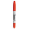 Twin-tip Permanent Marker, Extra-fine/fine Bullet Tips, Red, Dozen