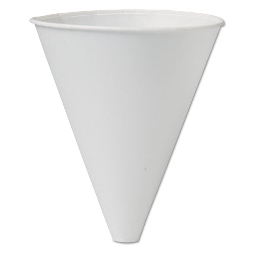 Bare Eco-forward Treated Paper Funnel Cups, 10 Oz, White, 250/bag, 4 Bags/carton