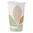 Bare Eco-forward Pla Paper Hot Cups, 16 Oz, Leaf Design, White/green/orange, 50/pack