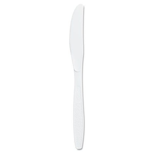 Guildware Extra Heavyweight Plastic Cutlery, Knives, White, 100/box