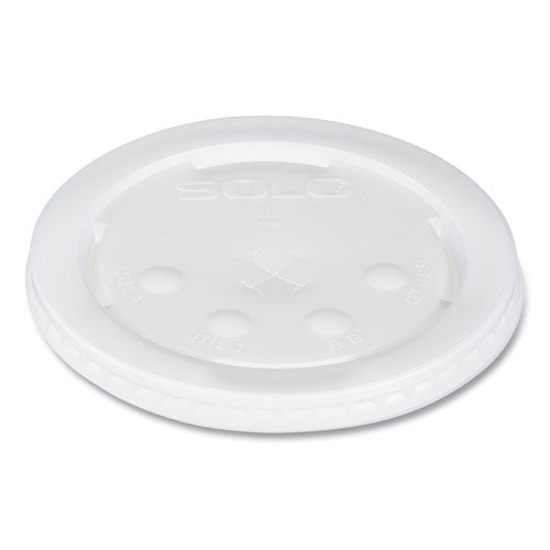 Polystyrene Plastic Flat Straw-slot Cold Cup Lids, Fits 28 Oz Cups, Translucent, 960/carton