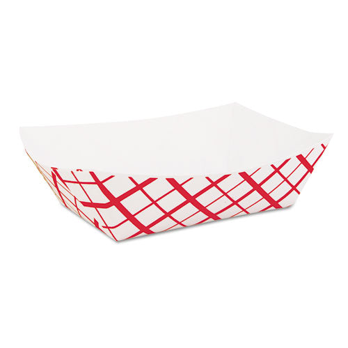 Paper Food Baskets, 2 Lb Capacity, Red/white, Paper, 1,000/carton