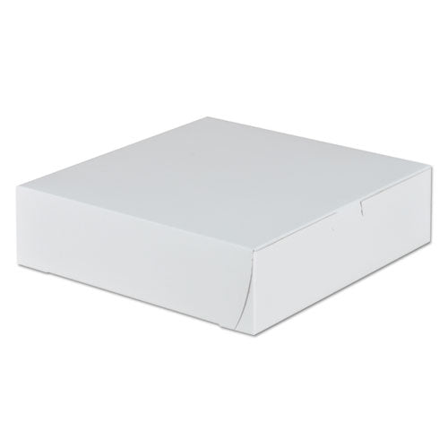 White One-piece Non-window Bakery Boxes, 9 X 9 X 2.5, White, Paper, 250/carton