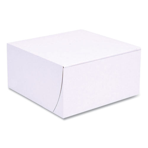 White One-piece Non-window Bakery Boxes, Standard, 8 X 8 X 4, White, Paper, 250/bundle