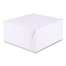 White One-piece Non-window Bakery Boxes, Standard, 10 X 10 X 5, White/kraft, Paper, 100/bundle