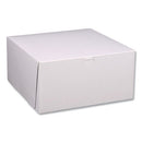 White One-piece Non-window Bakery Boxes, Standard, 12 X 12 X 6, White/kraft, Paper, 50/bundle