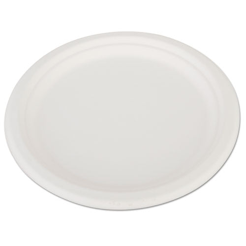 Champware Heavyweight Bagasse Dinnerware, Plate, 10" Dia, White, 500/carton