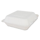 Champware Molded-fiber Clamshell Containers, 9 X 9 X 3, White, Sugarcane, 200/carton