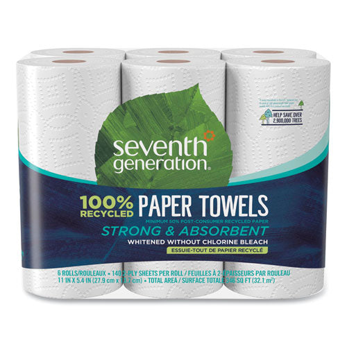 100% Recycled Paper Kitchen Towel Rolls, 2-ply, 11 X 5.4, 140 Sheets/roll, 24 Rolls/carton