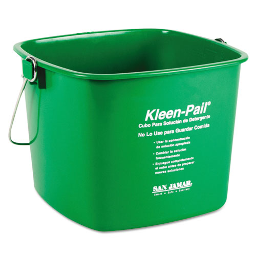 Kleen-pail, 6 Qt, Plastic, Green, 12/carton