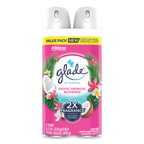 Air Freshener, Tropical Blossoms Scent, 8.3 Oz, 2/pack, 3 Packs/carton