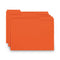 Interior File Folders, 1/3-cut Tabs: Assorted, Letter Size, 0.75" Expansion, Orange, 100/box