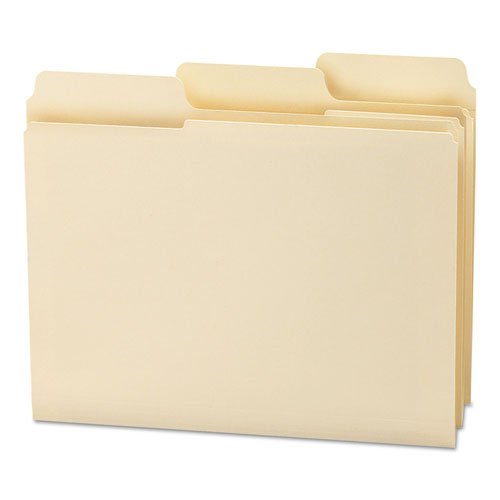 Supertab Reinforced Guide Height Top Tab Folders, 1/3-cut Tabs: Assorted, Letter Size, 0.75" Expansion, Manila, 100/box