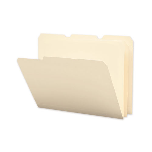 Poly Manila Folders, 1/3-cut Tabs: Assorted, Letter Size, Manila, 12/pack