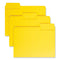 Supertab Colored File Folders, 1/3-cut Tabs: Assorted, Letter Size, 0.75" Expansion, 11-pt Stock, Yellow, 100/box