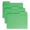 Supertab Colored File Folders, 1/3-cut Tabs: Assorted, Letter Size, 0.75" Expansion, 11-pt Stock, Green, 100/box