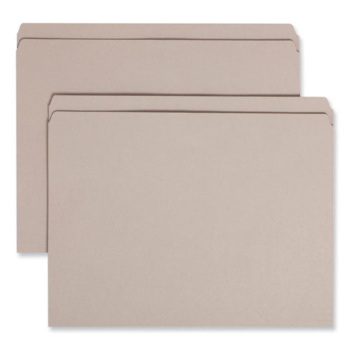 Reinforced Top Tab Colored File Folders, Straight Tabs, Letter Size, 0.75" Expansion, Gray, 100/box