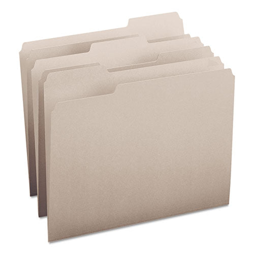 Colored File Folders, 1/3-cut Tabs: Assorted, Letter Size, 0.75" Expansion, Gray, 100/box