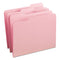 Reinforced Top Tab Colored File Folders, 1/3-cut Tabs: Assorted, Letter Size, 0.75" Expansion, Pink, 100/box